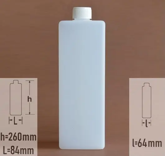 Sticla plastic 1 litru (1000ml) culoare semitransparent cu capac protectie copii alb